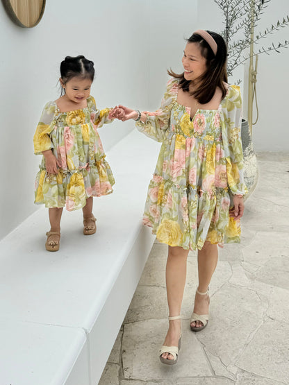 Celine Mum & Mini Matching Dress (Green Floral)