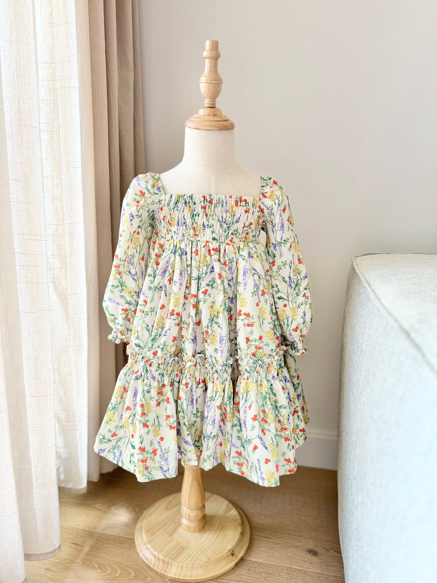 Celine Mum & Mini Matching Dress (Cream Floral)