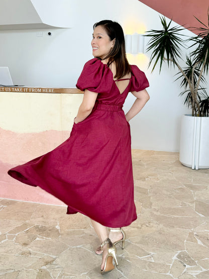Emily Mum & Mini Matching Dress (Maroon)