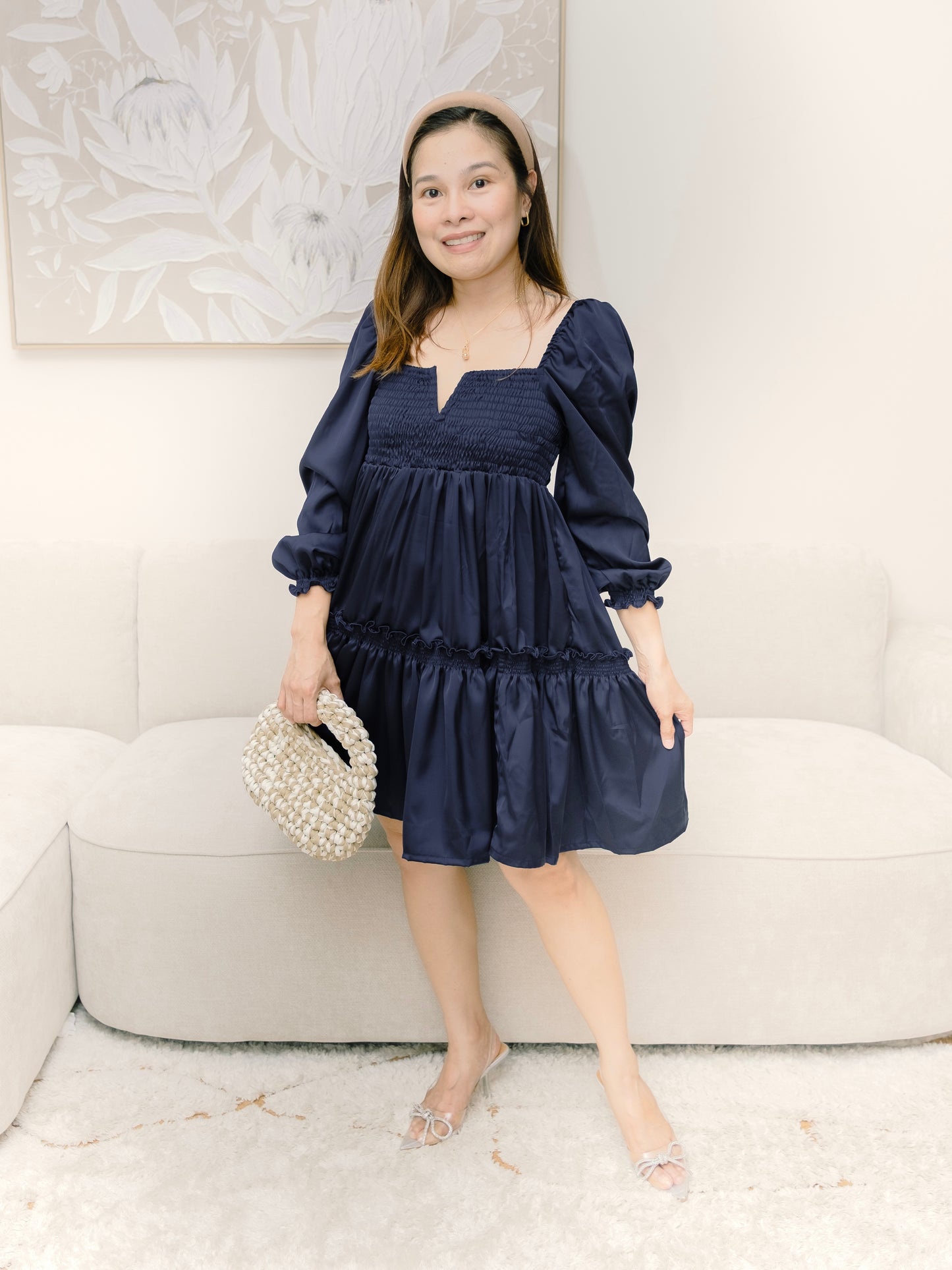 Silk Celine Mum and Mini Matching Dress (Blue)
