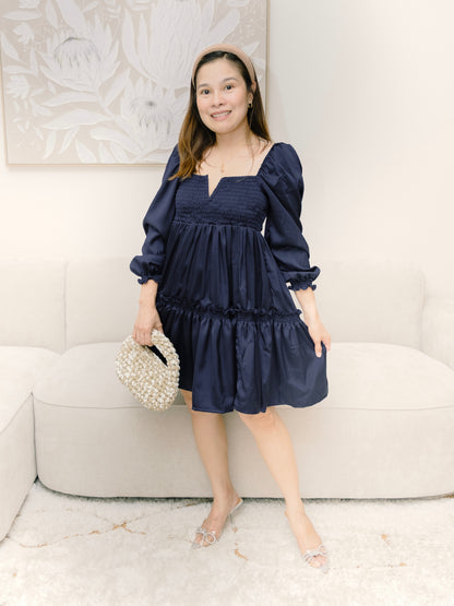 Silk Celine Mum and Mini Matching Dress (Blue)