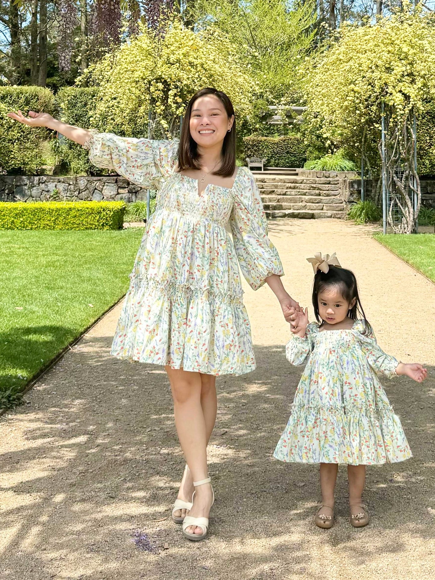 Celine Mum & Mini Matching Dress (Cream Floral)