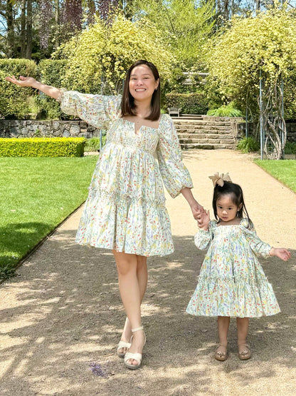 Celine Mum & Mini Matching Dress (Cream Floral)