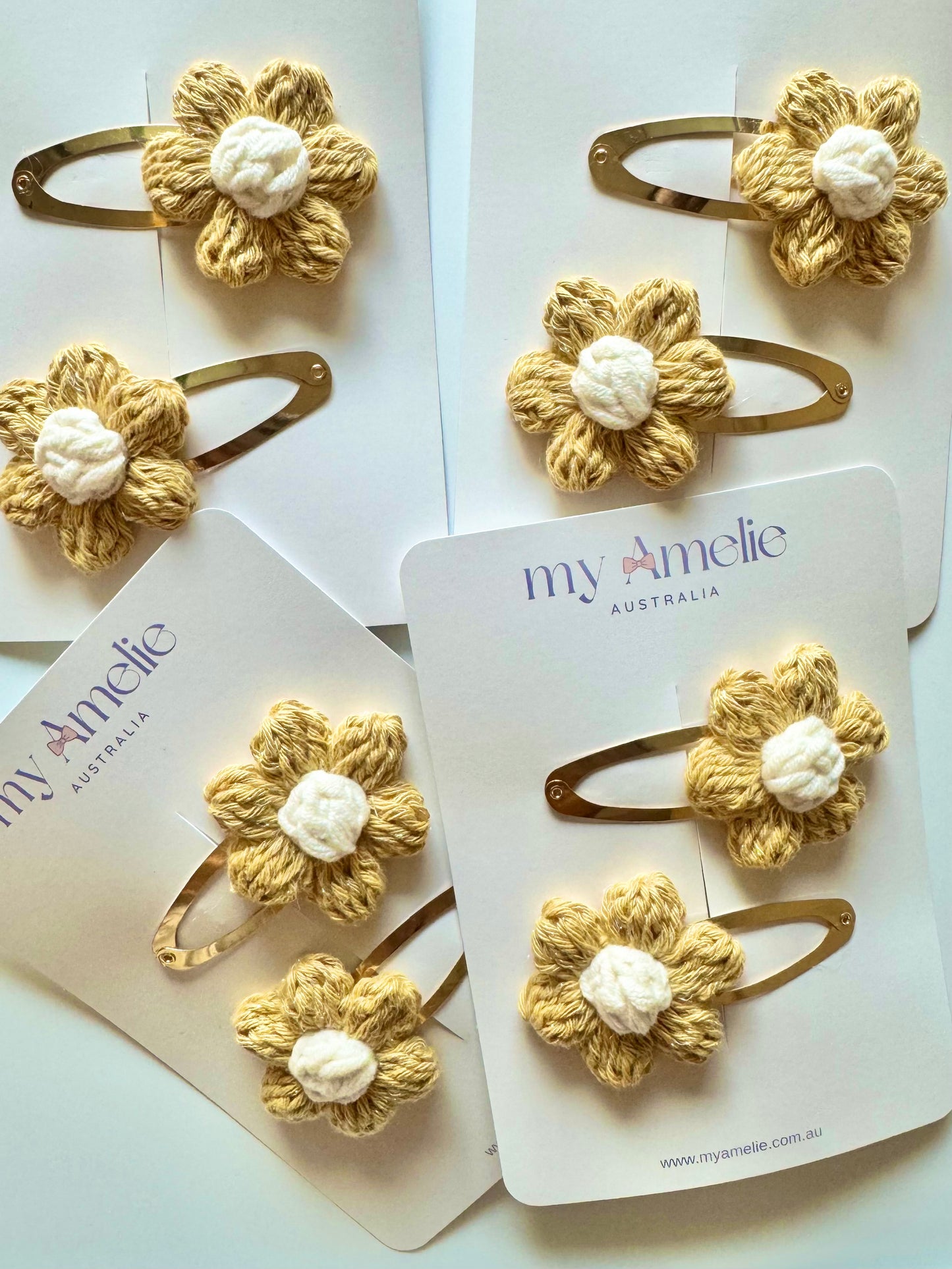 Daffodil Crochet Hair Clip Set