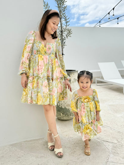 Celine Mum & Mini Matching Dress (Green Floral)