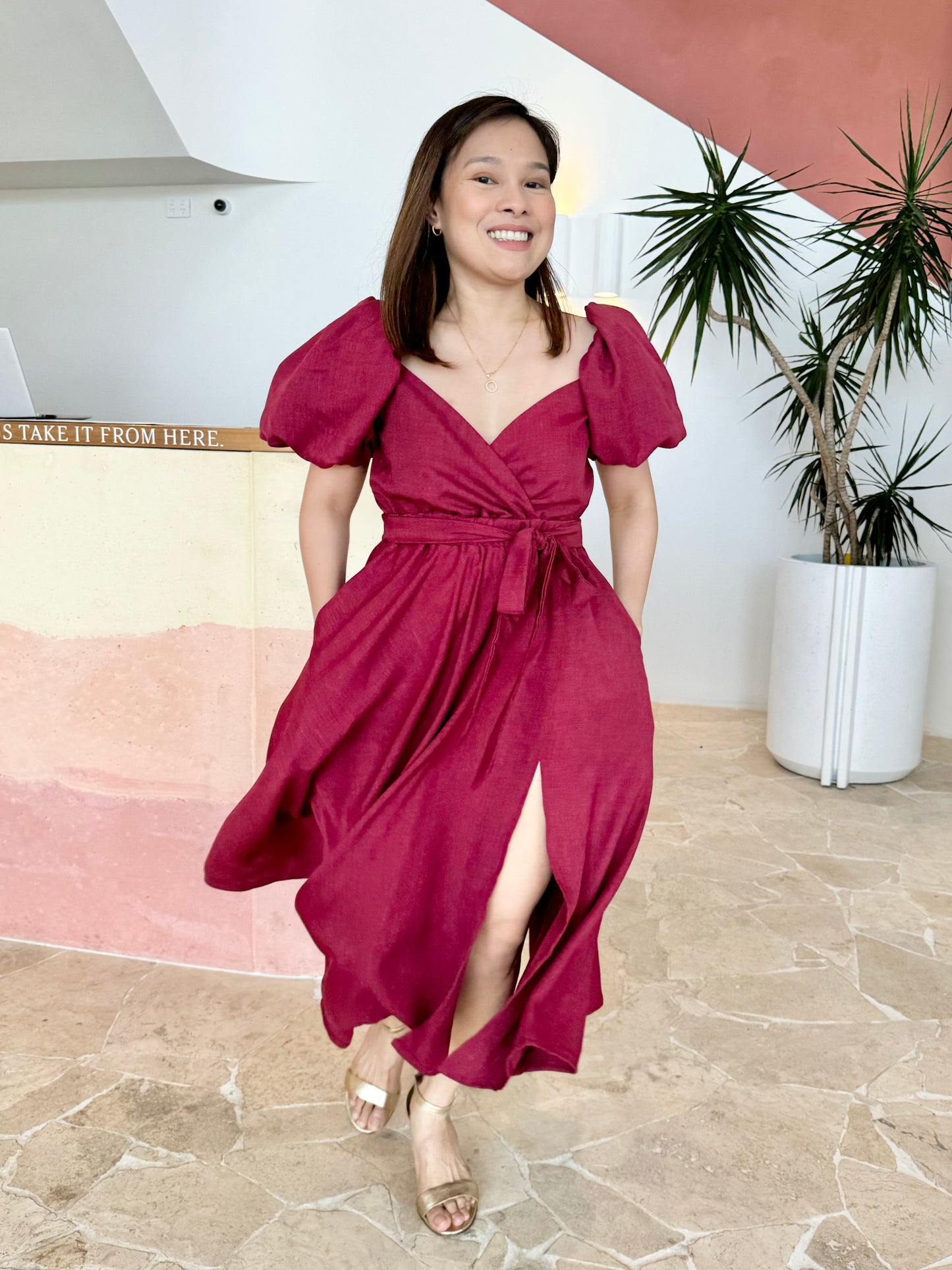 Emily Mum & Mini Matching Dress (Maroon)