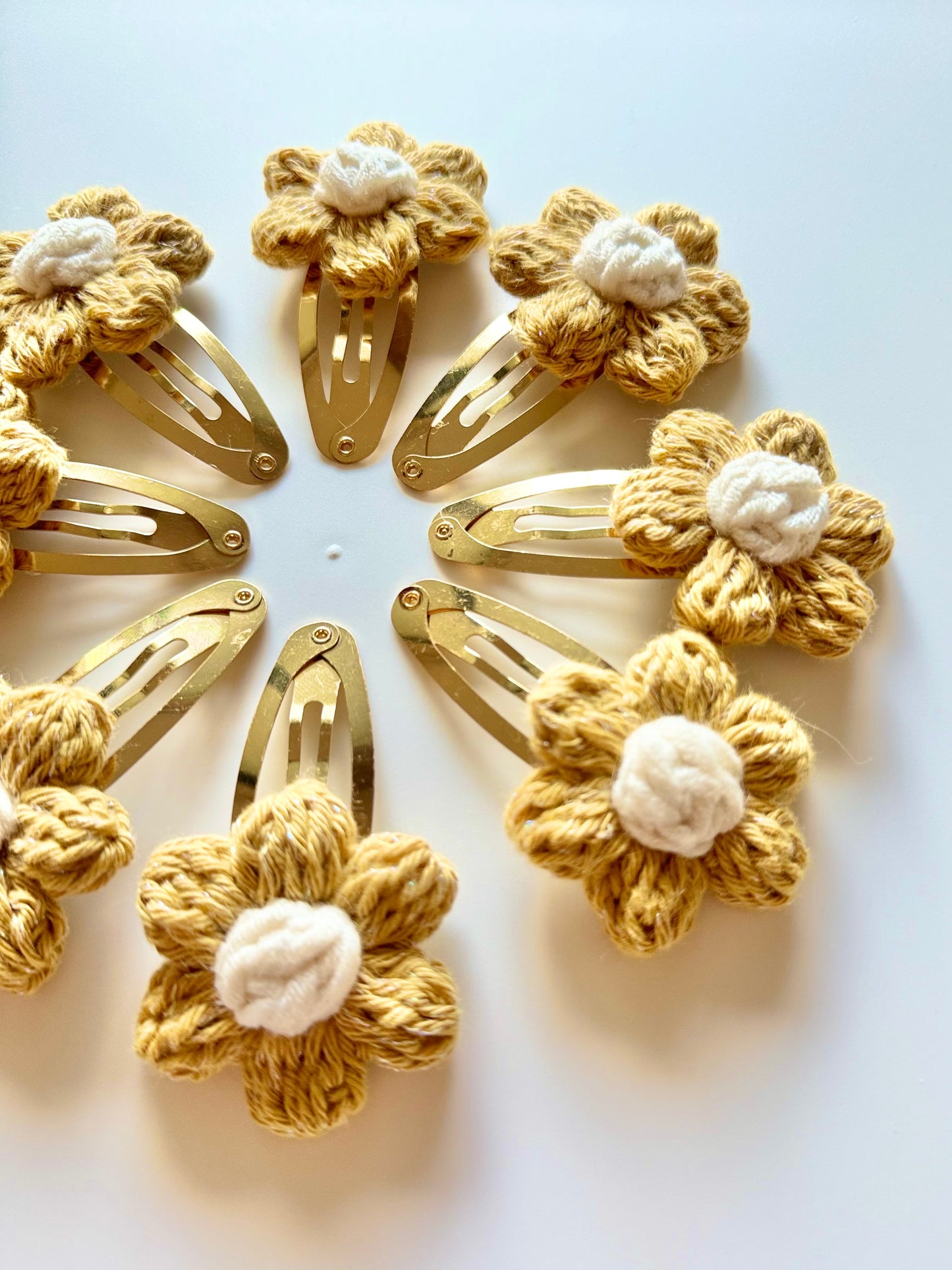 Daffodil Crochet Hair Clip Set