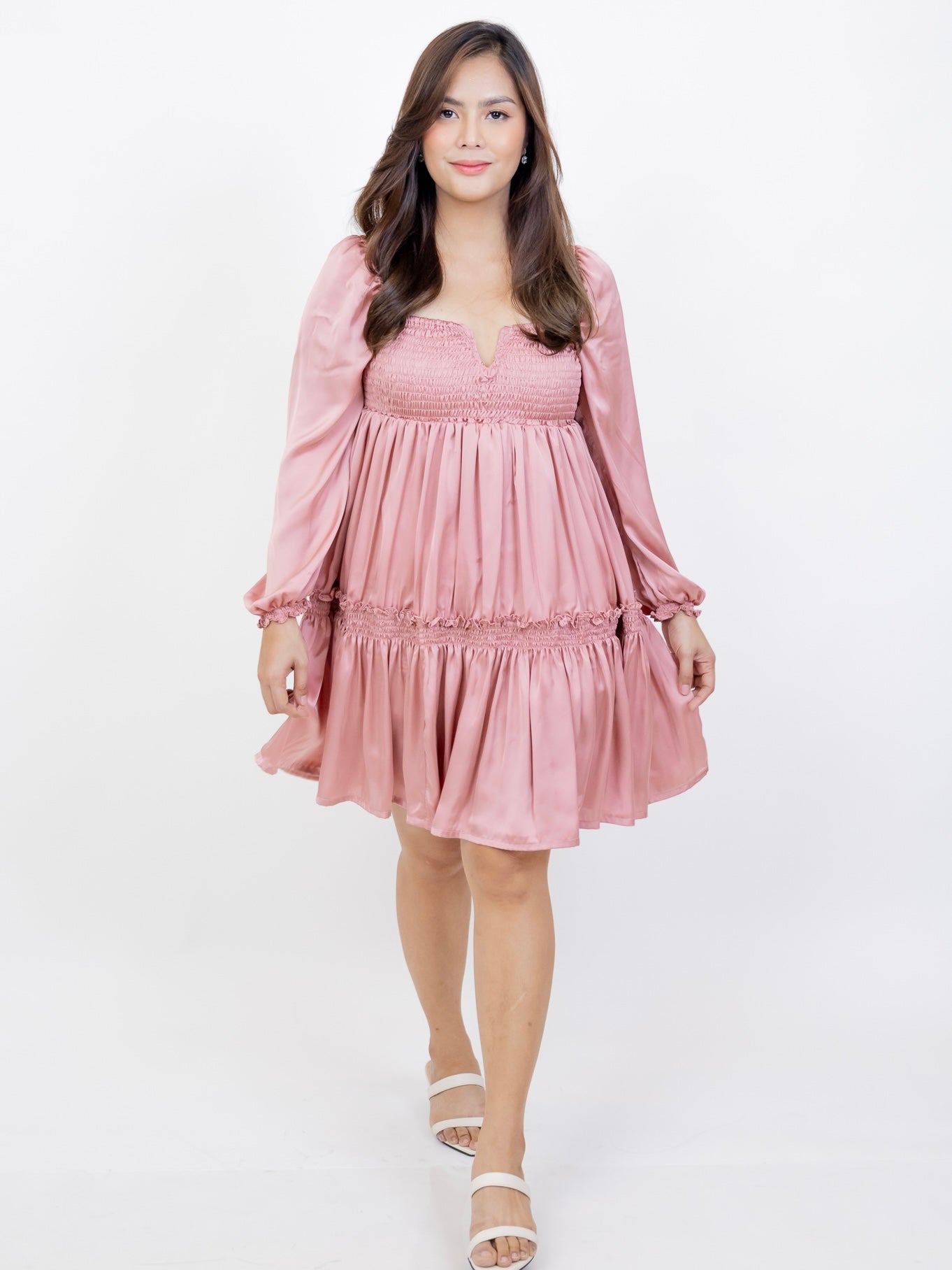Silk Celine Mum & Mini Matching Dress (Pink)