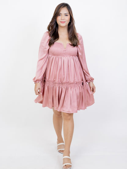 Silk Celine Mum & Mini Matching Dress (Pink)