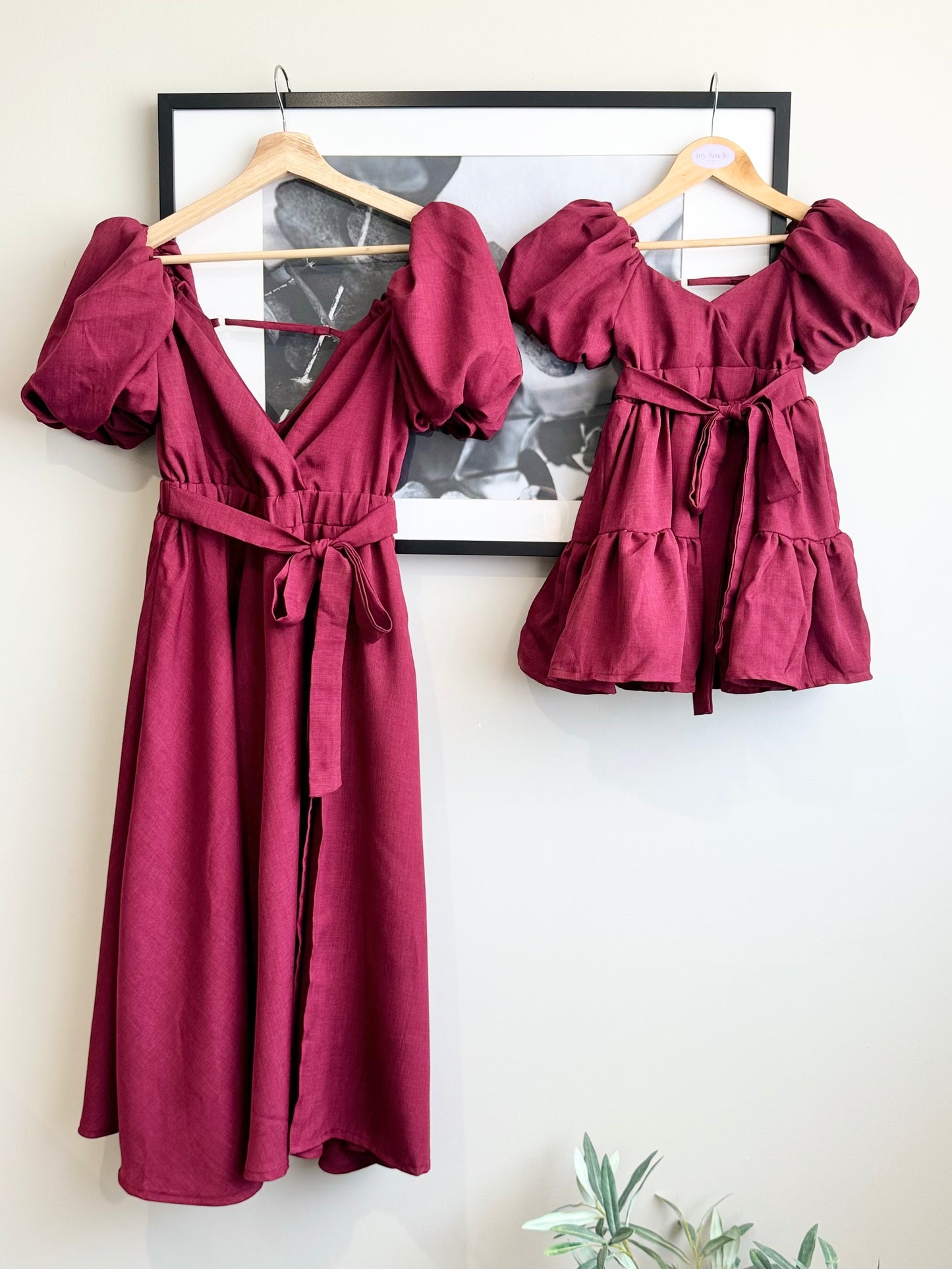 Emily Mum & Mini Matching Dress (Maroon)