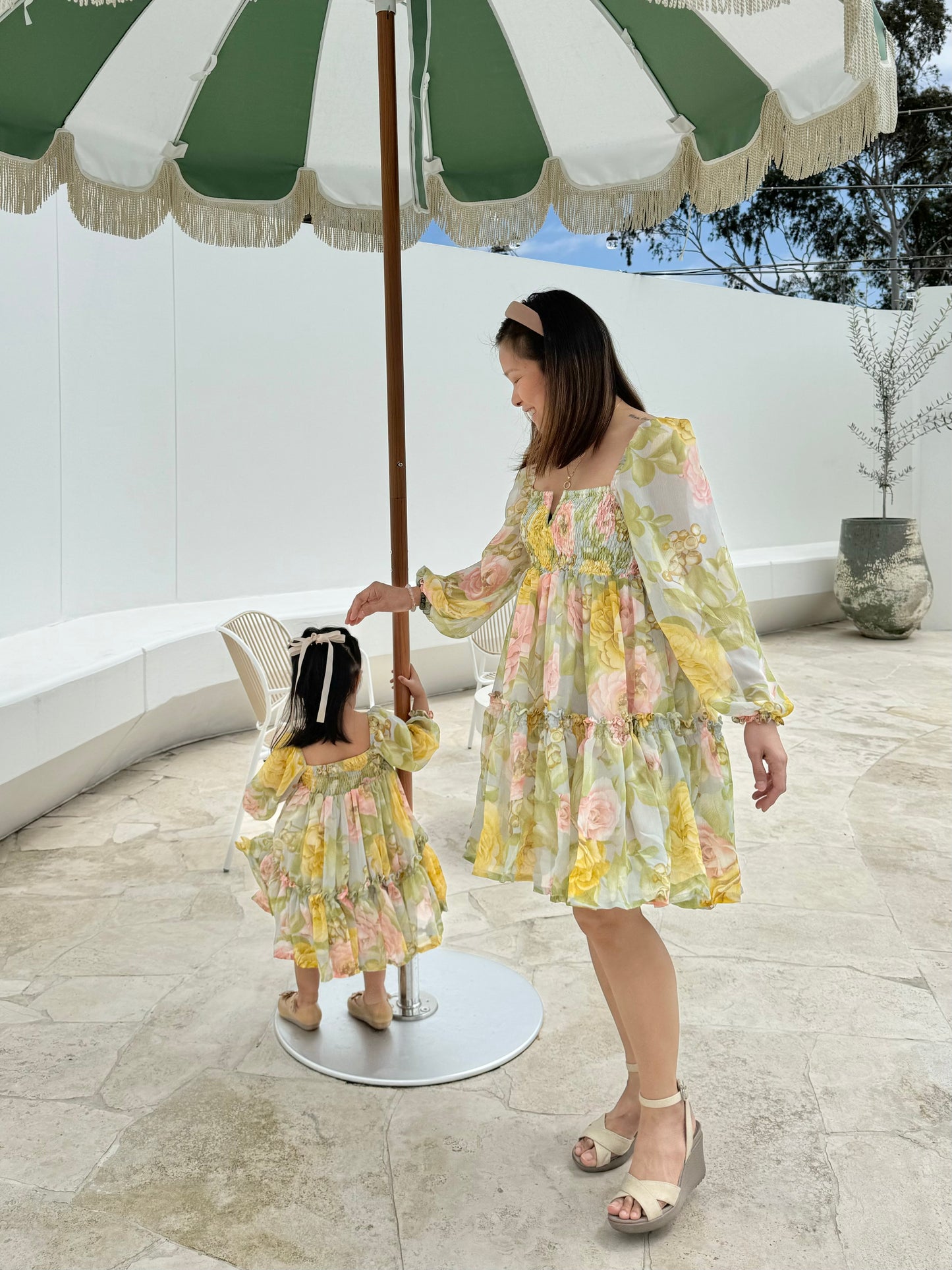 Celine Mum & Mini Matching Dress (Green Floral)