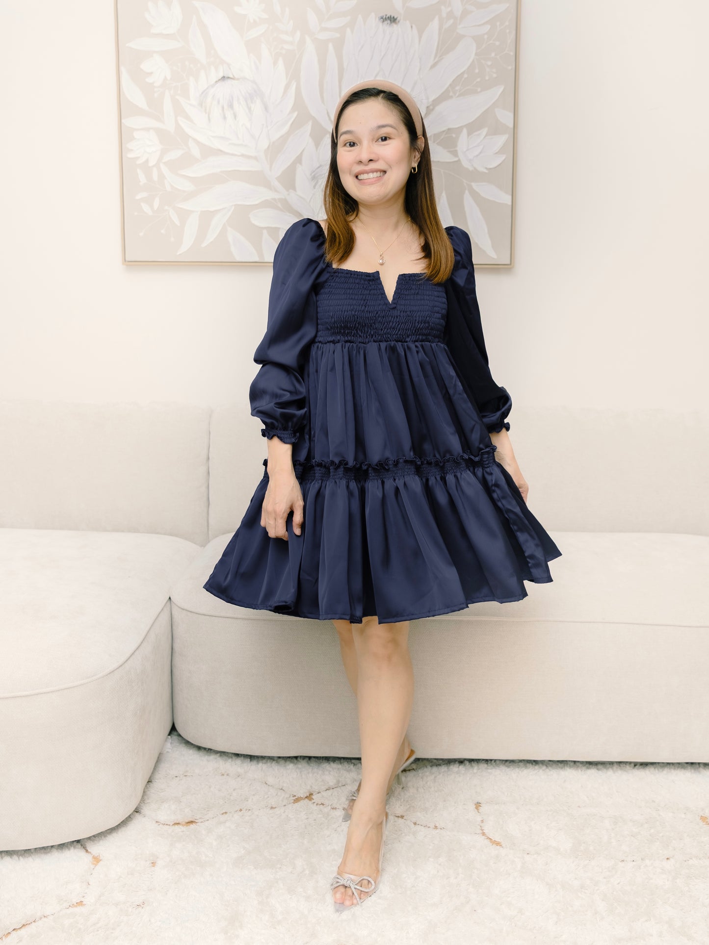 Silk Celine Mum and Mini Matching Dress (Blue)