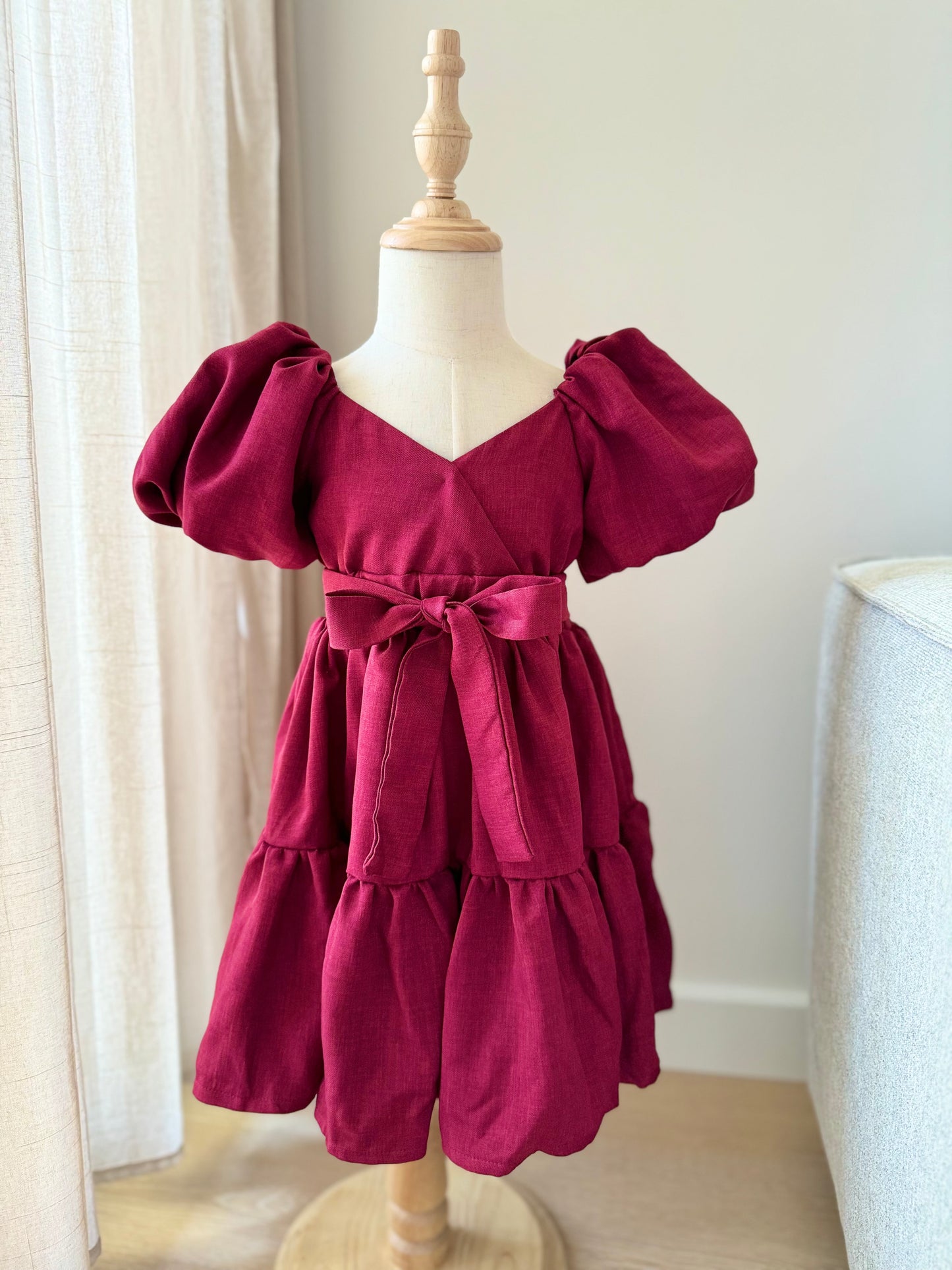 Emily Mum & Mini Matching Dress (Maroon)