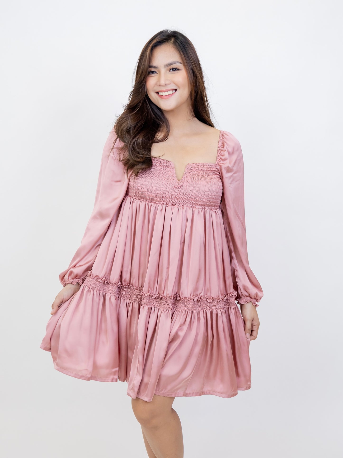 Silk Celine Mum & Mini Matching Dress (Pink)
